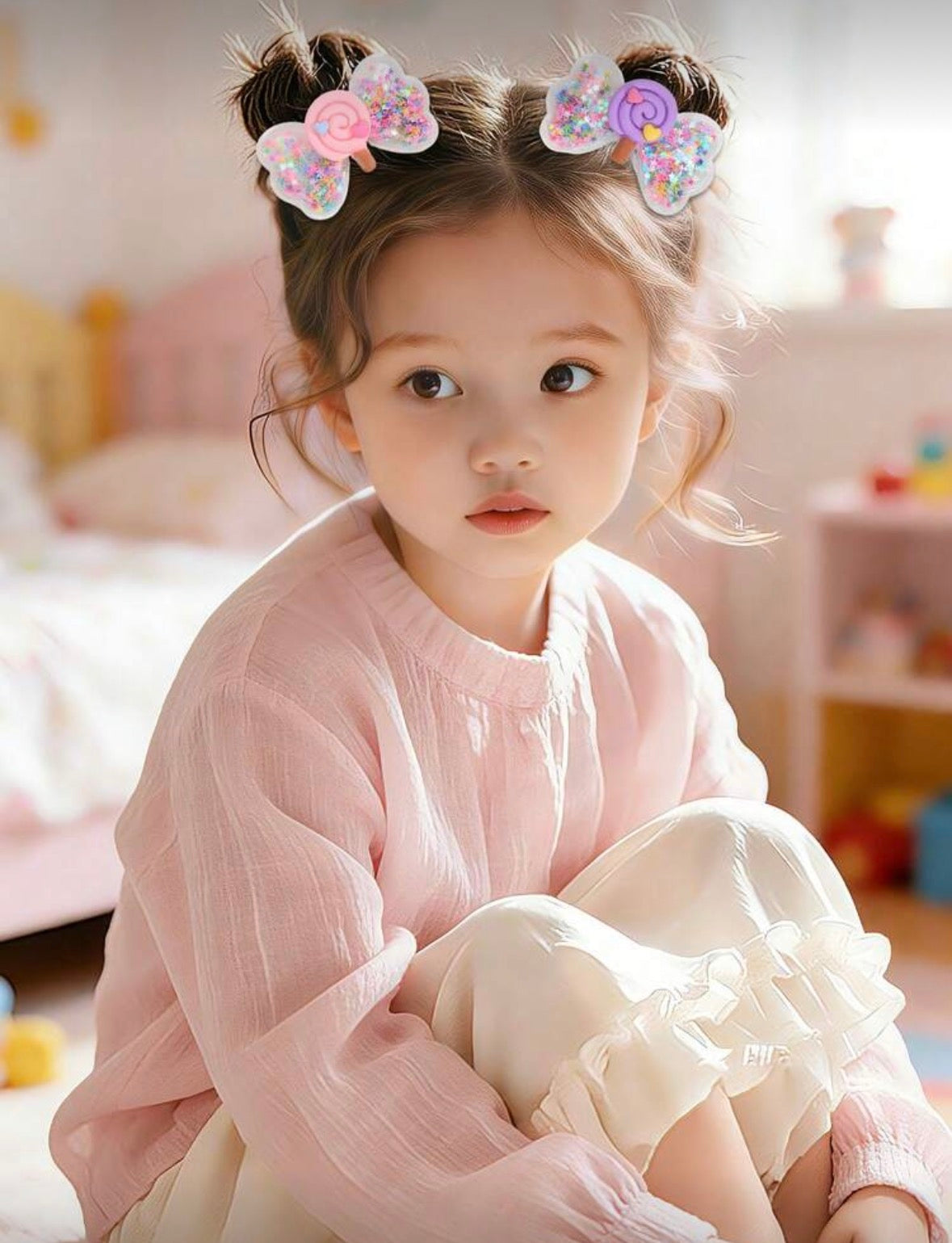 Colorful candy bow hair clips - 1 bow
