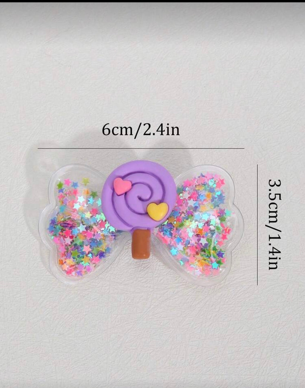 Colorful candy bow hair clips - 1 bow