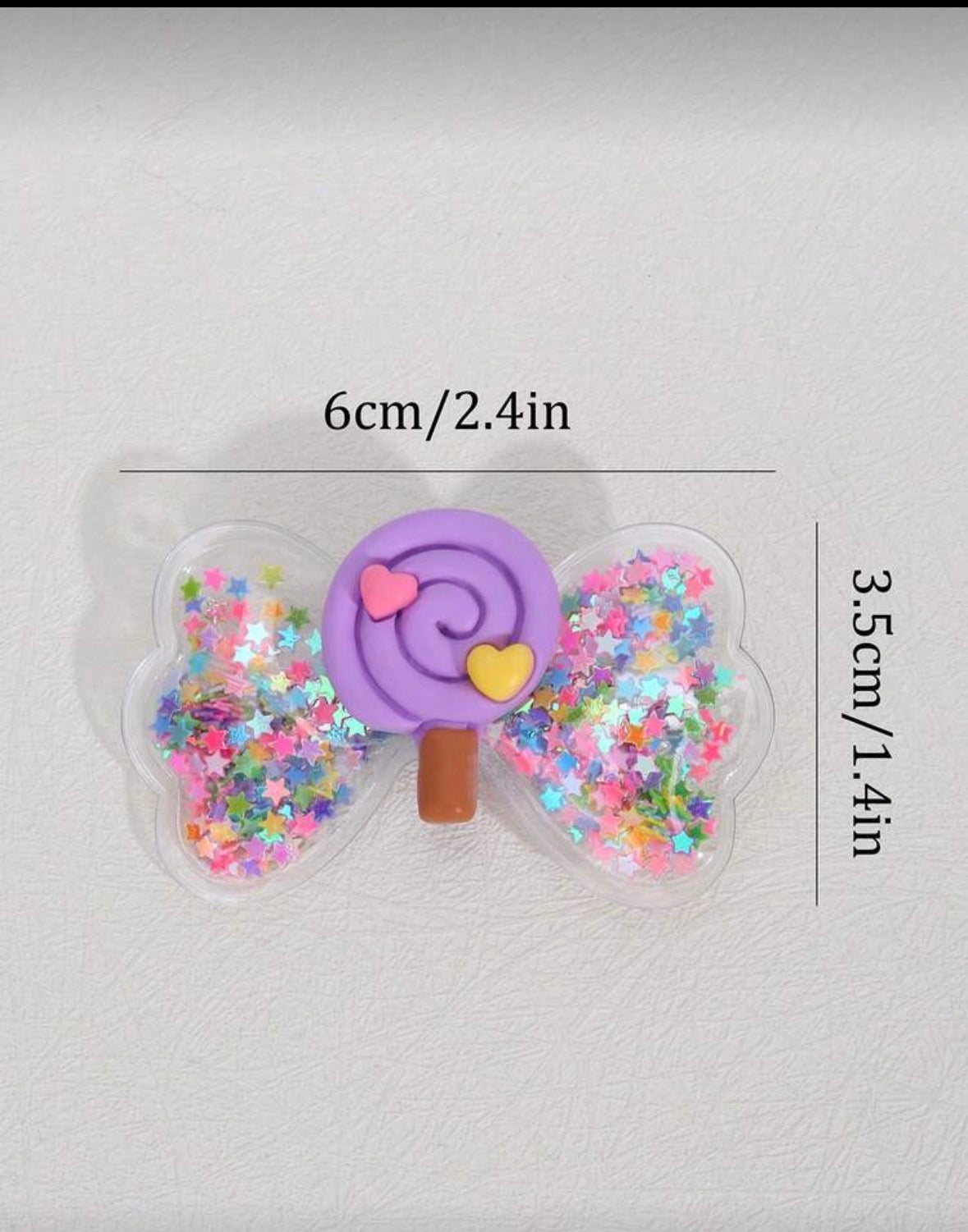 Colorful candy bow hair clips - 1 bow