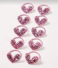 glitter heart shaped elastic hair ribbons