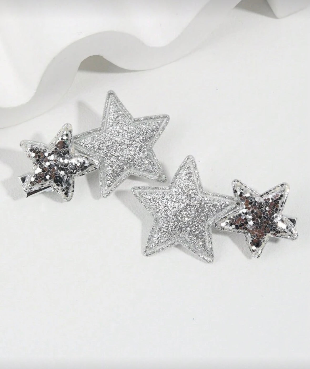 Glitter star hairclips set of 2