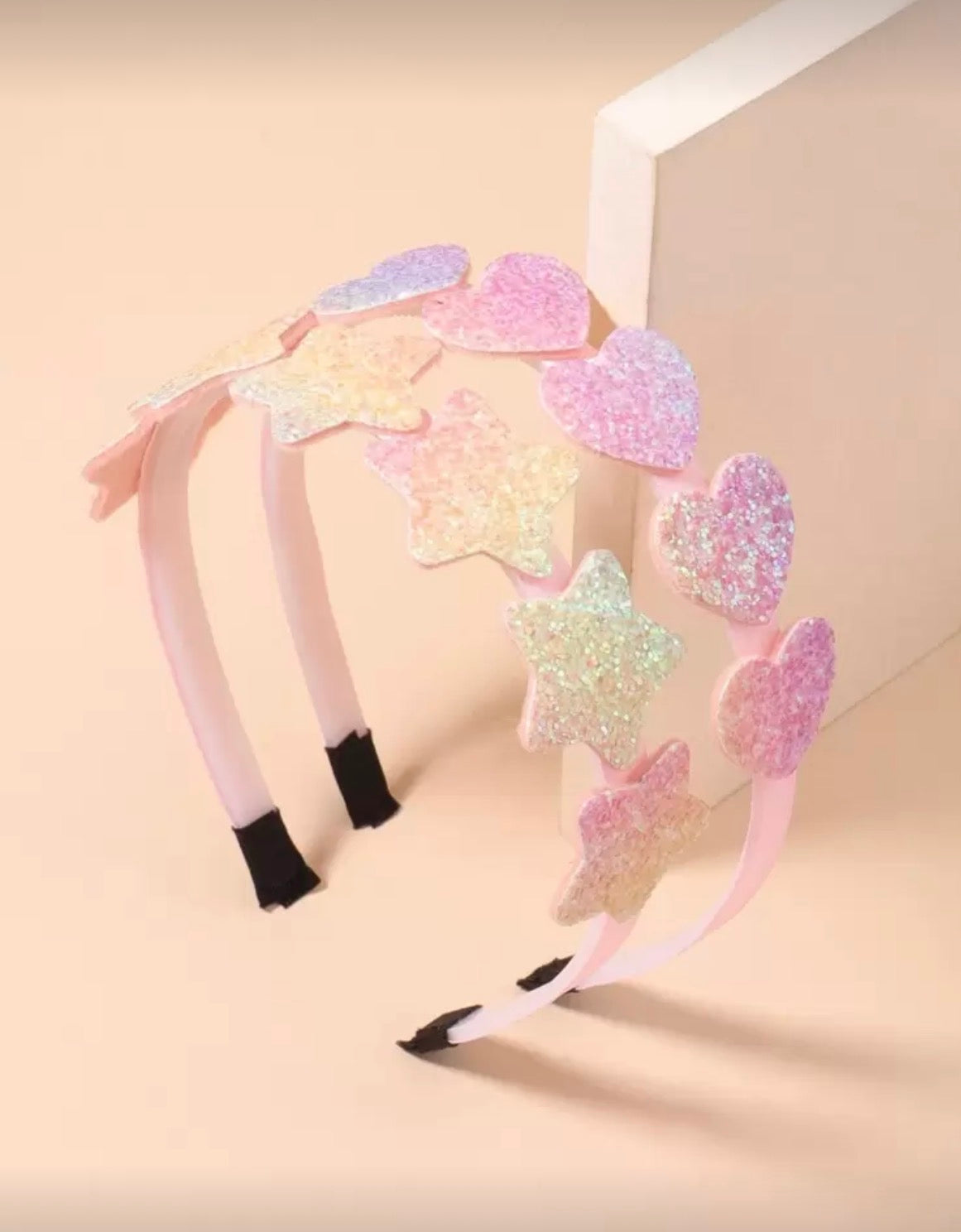 Glitter headbands stars and heart