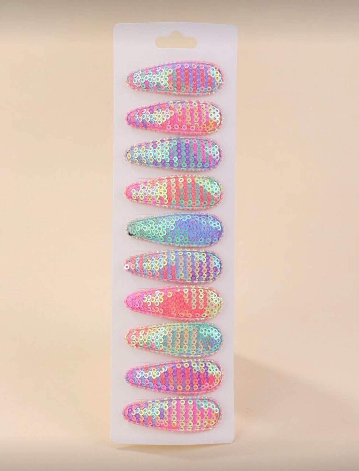 multicolor glitter hairclips