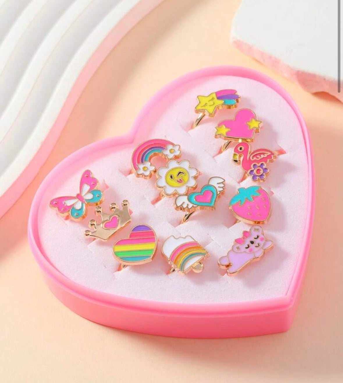 Cute rings - set of 12