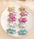 glitter colorful hairclips star